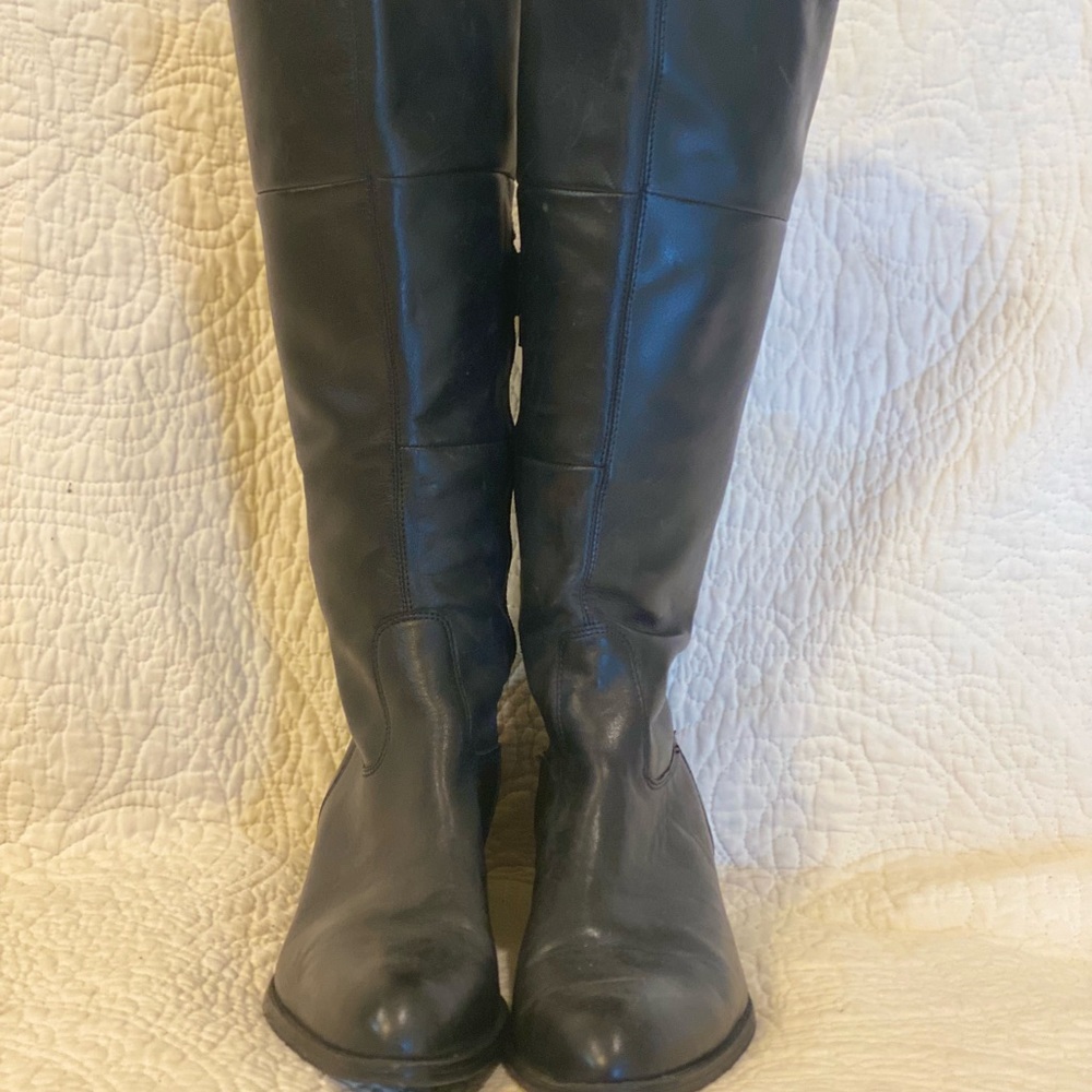 Women’s black high boots size 11 leather